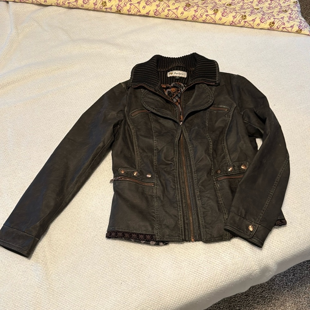 Montana & Co vegan faux leather motorcycle jacket